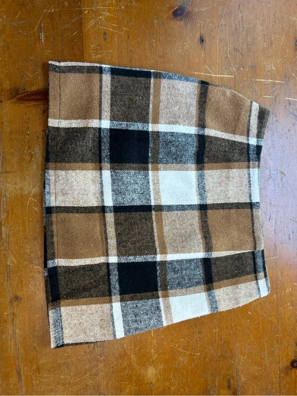 Forever 21 Plaid Mini Skirt in Brown, Black and Cream